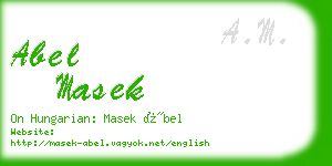 abel masek business card